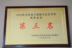 荣获2009年全区技工院校文化艺术节团体总分第三名